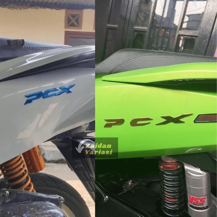 Emblem Pcx 160 150 Cbu Silver Gold Hitam Thailand - Aksesoris Motor Stiker Motorcycle Terlaris