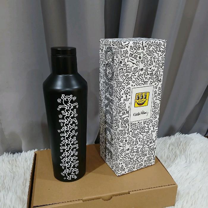 Tumbler Corkcicle Keith Haring Black Stacking People Canteen Stainless Steel 470ml Black Exclusive