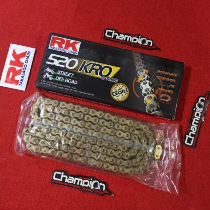 Rantai Rk Takasago Chain Ori Japan O-Ring Kro 520-120L 520 120 L Gold