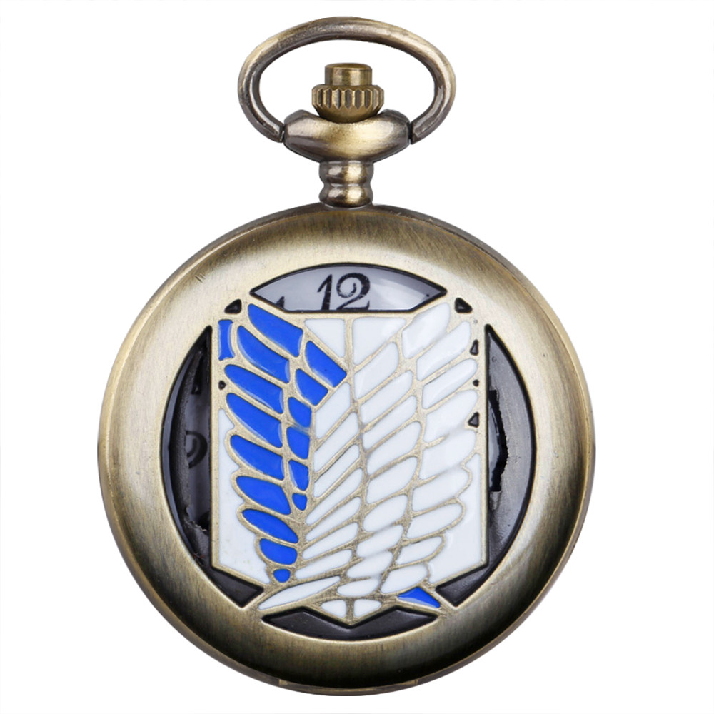 Anime attack on titan hollow Quartz Pocket Watch Popular Men's Necklace Pendant Women's Children's