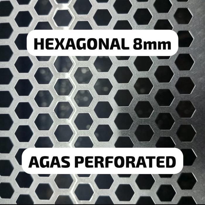 Plat Lubang Besi Perforated Hexagonal 8mm
