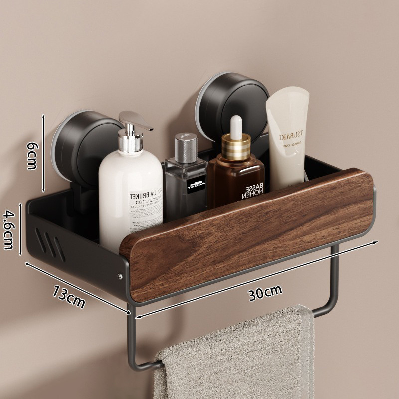 Walnut Bathroom Shelf Vintage Bathroom Toilet Sink Wall Hanging Wall Suction Cup No Punch Hanger