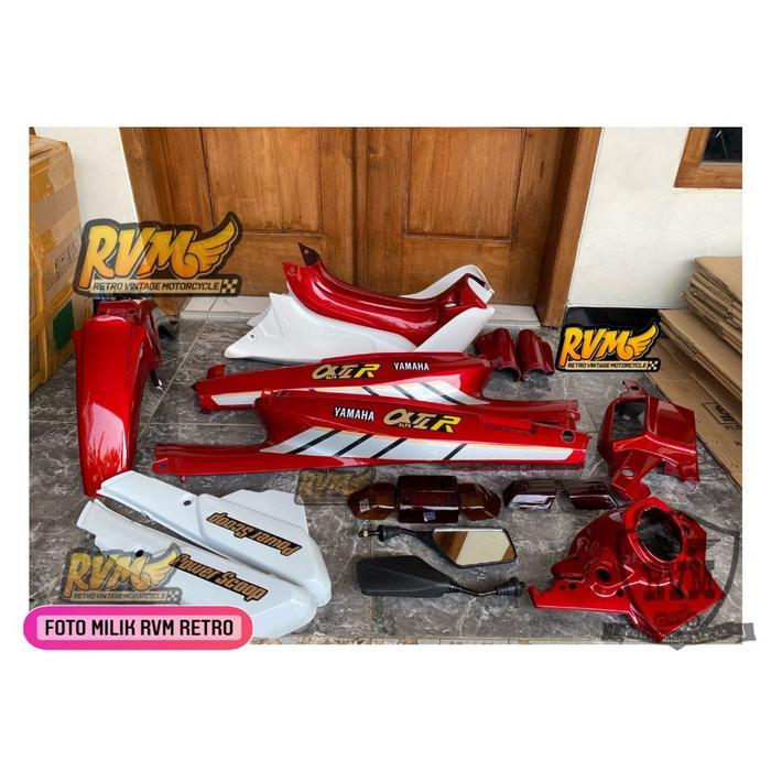 COVER BODY FULLSET YAMAHA ALFA BODY BODI ALFA SET STRIPING FULL SET WARNA MARON