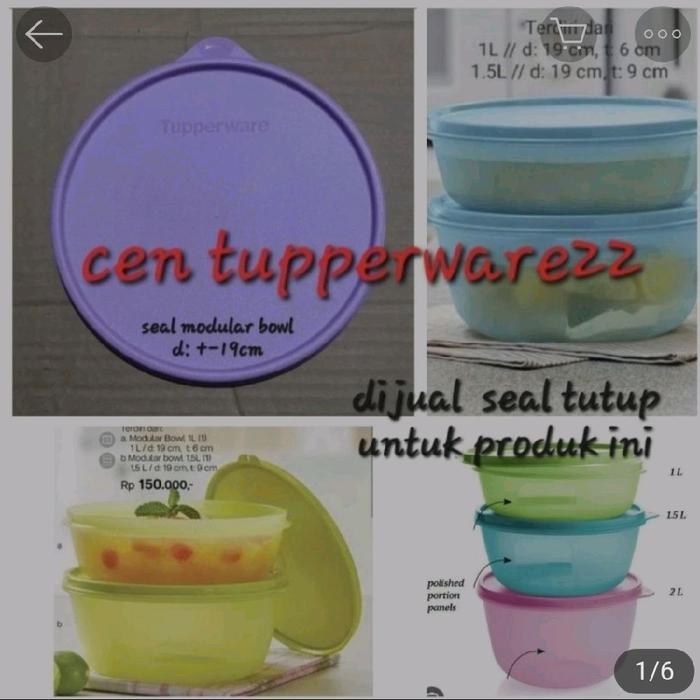 Tupperware Seal Modular Bowl 1L & 1.5L Dengan Tutup Ungu Untuk Produk Ini Dijual Seal Tutup