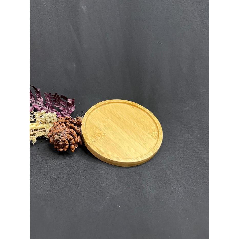 [Ms] Tatakan Gelas Kayu Bulat Alas Kayu Teko Minyak Tatakan Teko Air Tatakan Kayu Bambu Serbaguna