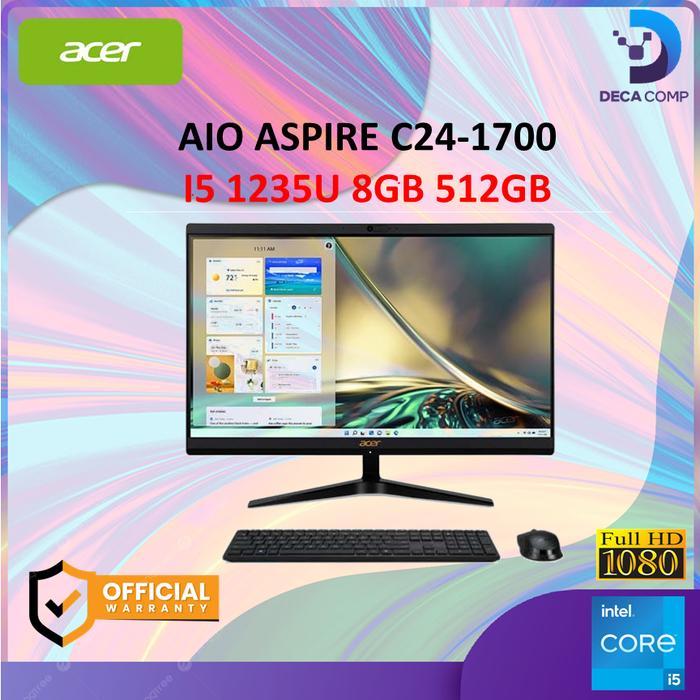 Acer PC All in one AIO Aspire C24-1700 i5-1235u 8GB/16GB 512GB Win11 OHS 23.8" FHD