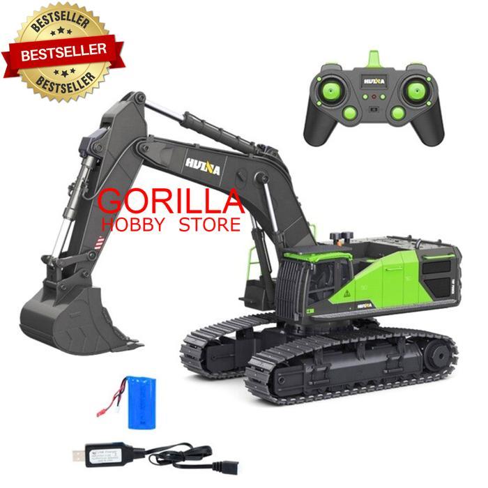 Huina 1593 Rc Alloy Excavator Rc Diecast Alat Berat Skala 1:14 22Ch Remote Control