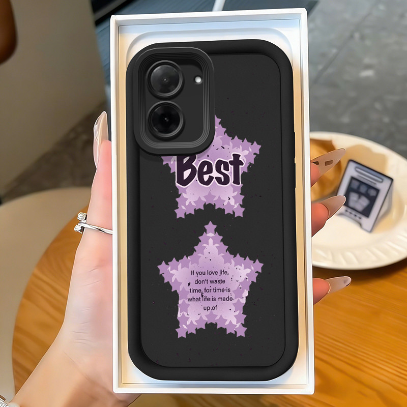Casing Hp untuk Xiaomi Redmi A5 4G Case Bintang ungu Kasing bagus bahan silikon Cesing Softcase Kesi