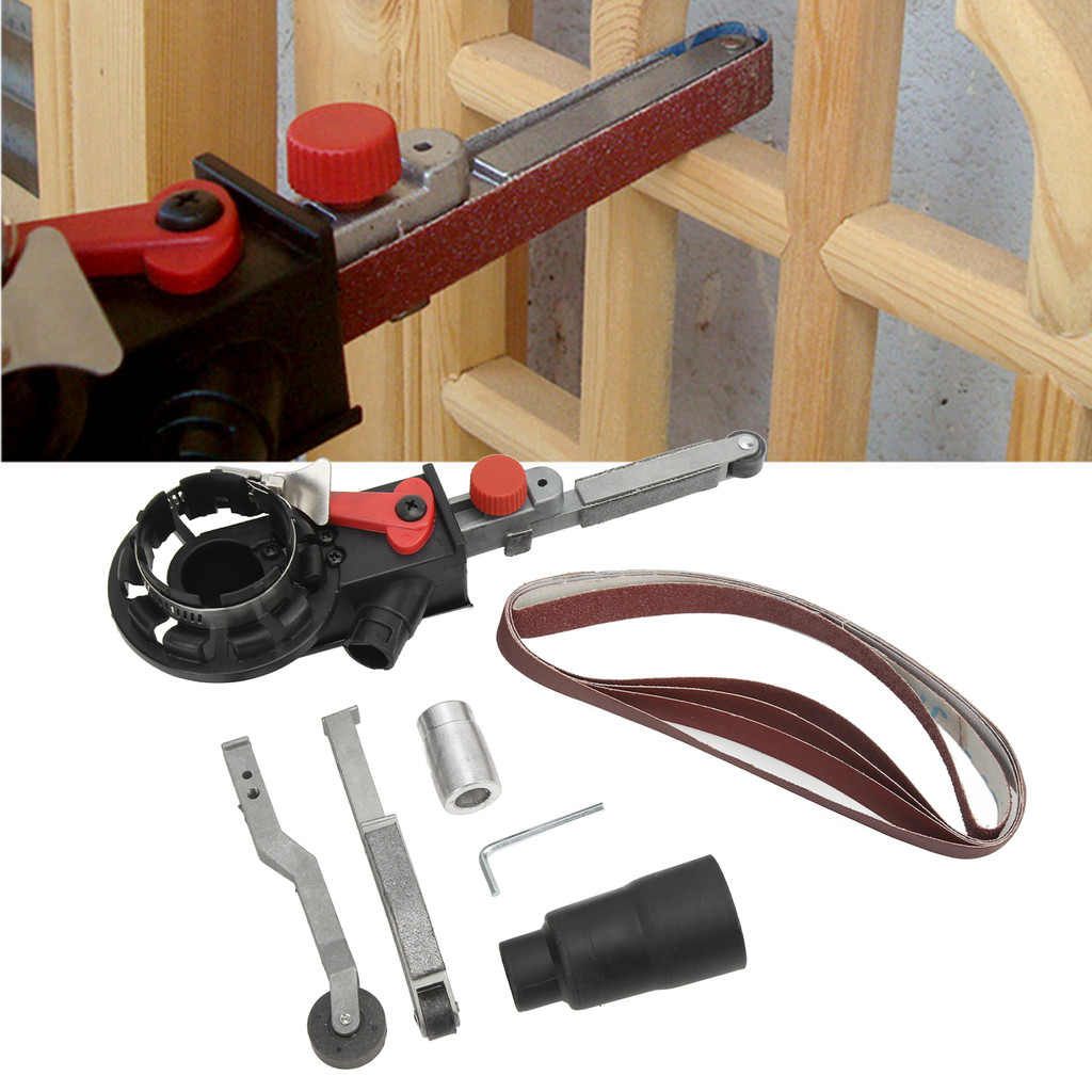 PROMO 15mm Wide Angle Grinder to Belt Sander Adapter Variable Speed Sanding Belt Machine Tools M14