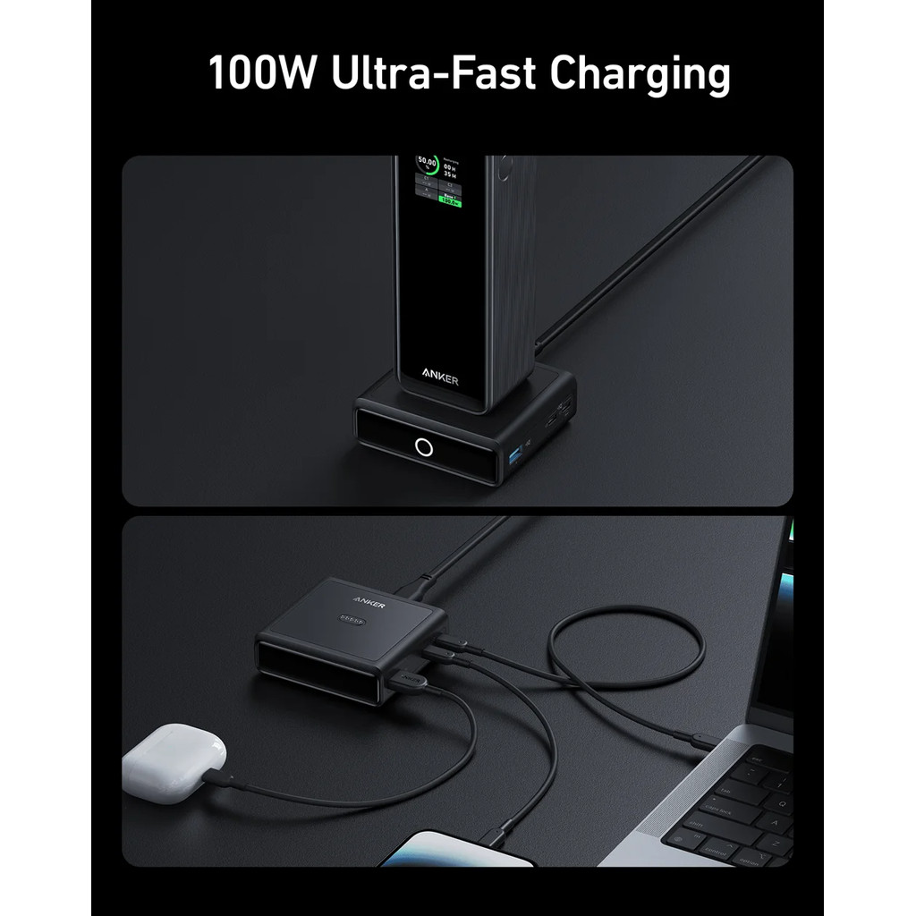 Original Anker 100W Charging Base for Anker Prime Power Bank Fast Charging Can accommodate charging