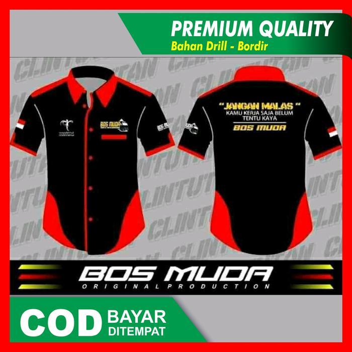 TERMURAH Baju Driver Muda Truck Baju Truk Hem Bordir Bahan Drill Size Dewasa READY STOCK