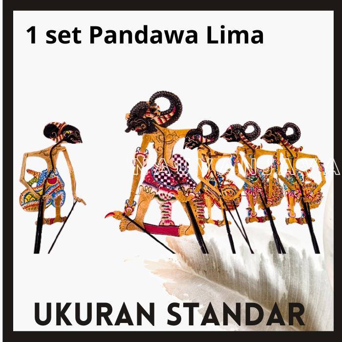 Wayang Kulit Asli tokoh Pandawa Lima Ukuran Standar Set 100% Original Hiasan Dinding
