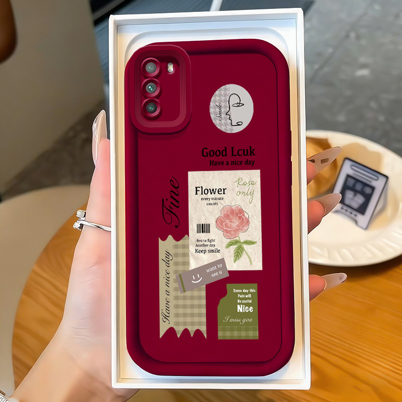 Casing Hp untuk POCO M3 Case mawar merah Kasing silikon Cesing bagus karet Softcase Kesing
