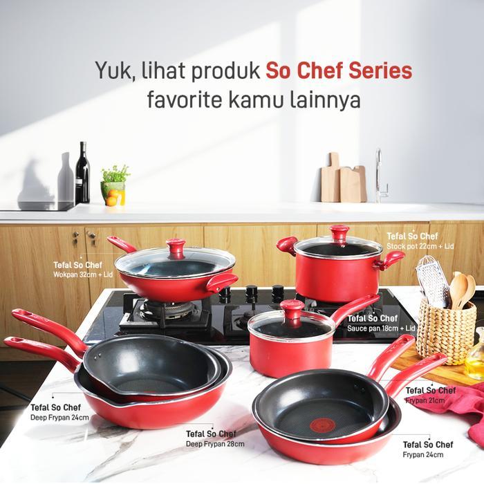 Tefal So Chef Deep Frypan Wajan Anti Lengket Dengan Lapisan Titanium & Teknologi Thermosignal