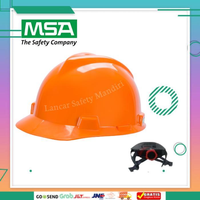 Helm Safety Msa Lokal Warna Orange + Fastrack - Murah