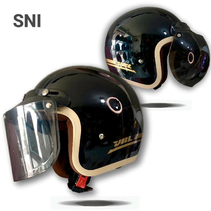"New" Helm Bogo Klasik Dewasa Vitano List Krem Motorcycle