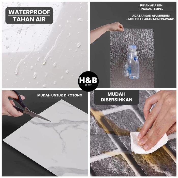 "New" Wallpaper Dinding Vinyl Marble / Wallpaper Marble Glossy / Vinil Stiker Lantai Marbel Granit