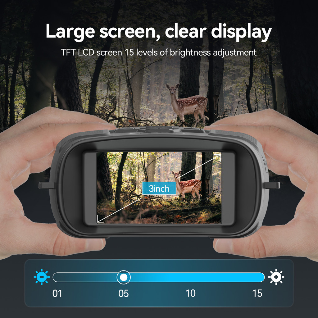 Svbony SA206 4K Night Vision Goggles, 3" Screen, 8X Zoom, 5000mAh Battery, 32GB Card for Camping,