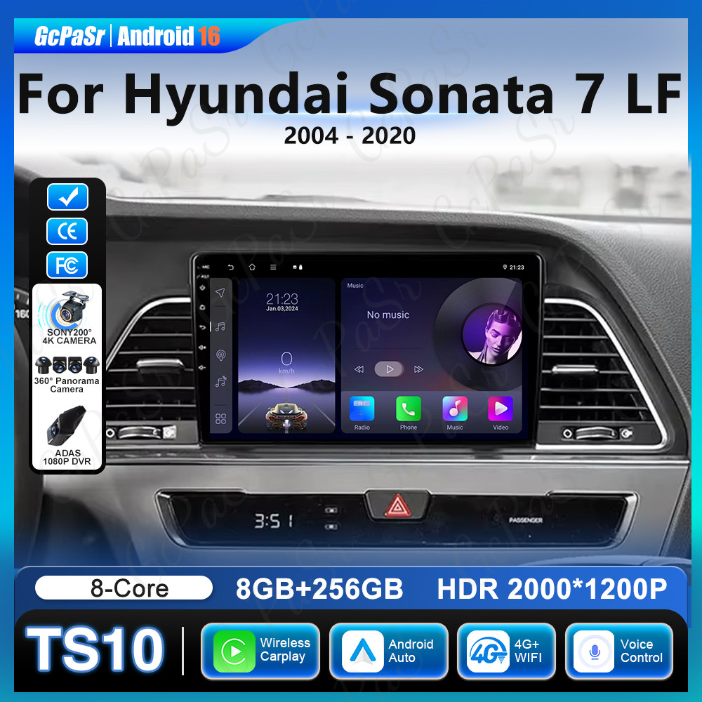 Android 16 Car For Hyundai Sonata 7 LF 2014 - 2020 Multimedia Player High-performance CPU 4G WIFI