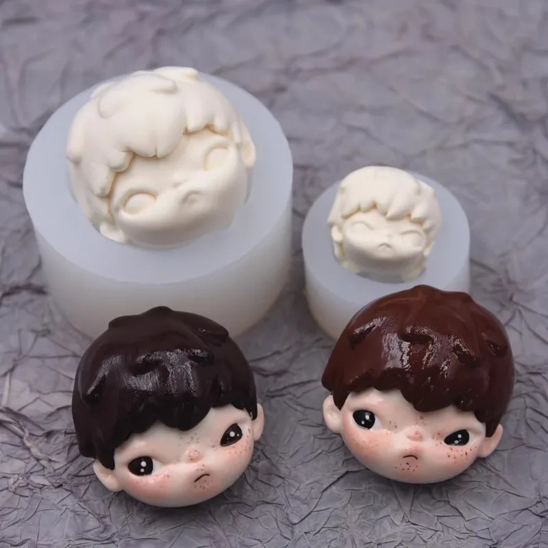 Ultra Light Clay Silicone Face Mold Stone Plastic Polymer Clay Resin Hand Pottery Mold DIY Cartoon