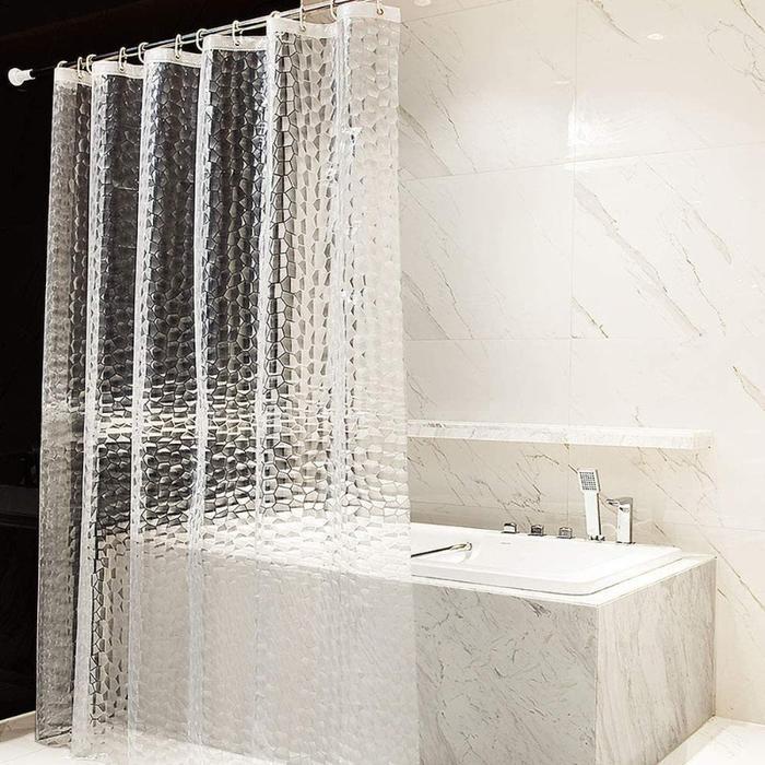 Vixplorn Tirai Kamar Mandi anti air PEVA/Tirai Shower 180x200cm/Toilet PVC Tirai Mandi Kubik