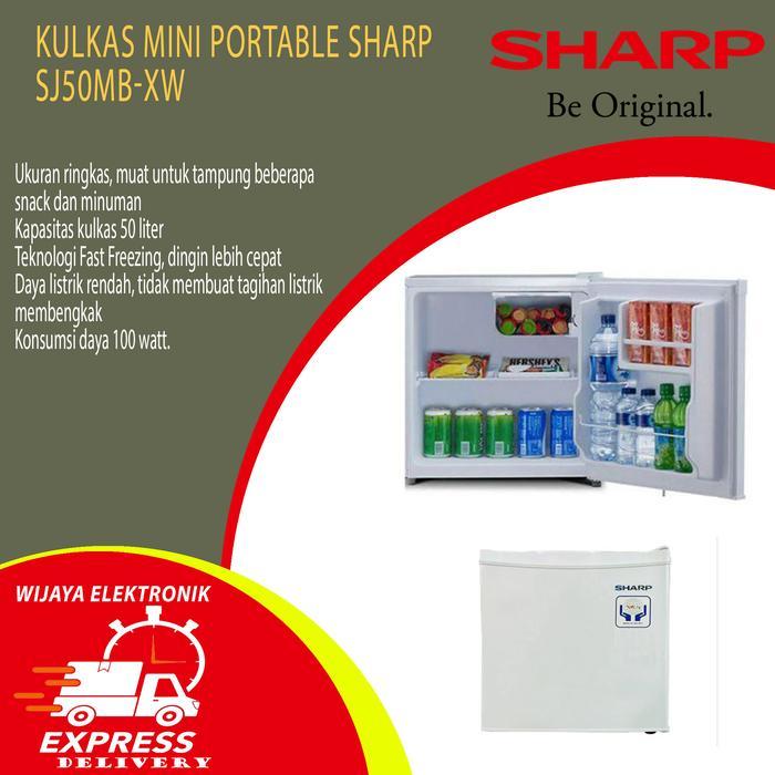 KULKAS MINI PORTABLE SHARP SJ50MB-XW