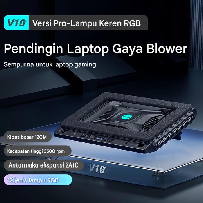 INKAC LLANO V10 PRO GAMING LAPTOP COOLING PAD WITH POWERFUL 4.72 INCH EXTERNAL TURBO COOLING FAN RGB