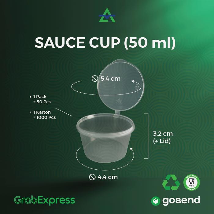 Tempat Saos Plastik 50Ml / Cup Sambal/ Saus Conteiner/Saus Cup /Dus