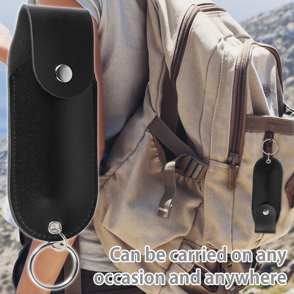 Pepper Spray Pouch PU Leather Pepper Spray Holster Mini Portable Women Security Self Defense Spray H