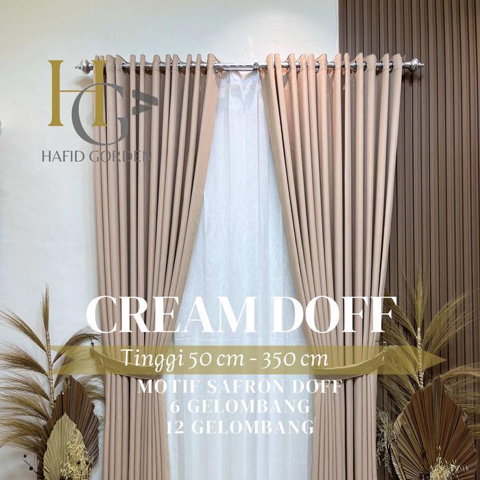 [ WARNA CREAM DOFF ] GORDEN MINIMALIS POLOS MOTIF SAFRON TIMBUL GORDEN BLACKOUT JENDELA MINIMALIS