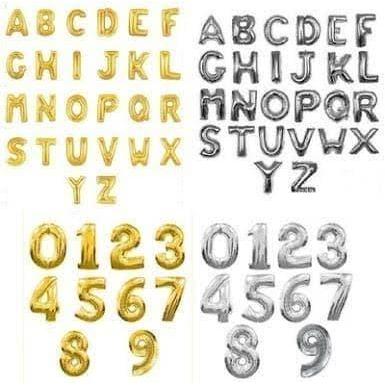 Promo Balon Angka Huruf Jumbo Besar 100 Cm Gold Silver Big Jumbo Balloon