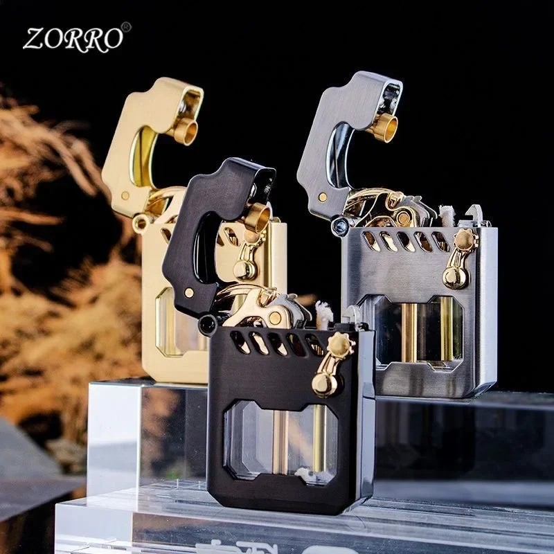2025 New Zorro Kerosene Lighter Cyber Mecha Transparent Bin Rocker Cool Classic Torrens Tide Men