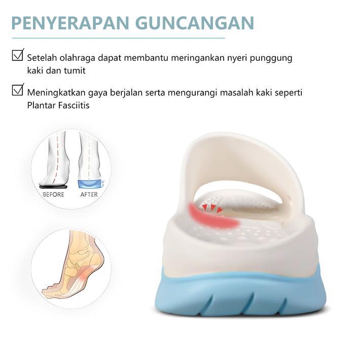 NOMOR 9 Sandal Recovery Ortotik Hitam Bantal Tebal Desain Jari Terbuka Tipe Slide Nyaman untuk