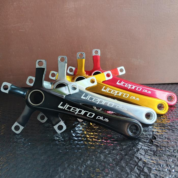 SALE crankset LITEPRO PLUS emboss crankarm crank arm set BB HT2 54T 56T BB hollowtech gold silver