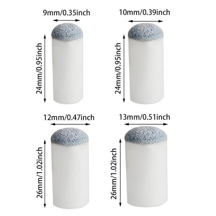 100Pcs Tip Stik Billiard 10MM Cue Tip Billiard Slip On Cue Tip