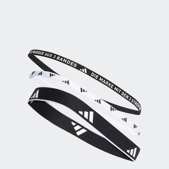 adidas Multiple Width Training Headbands 3 Per Pack Unisex Black IA3031
