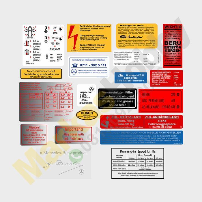 Mercedes Benz W114 W115 Warning Set