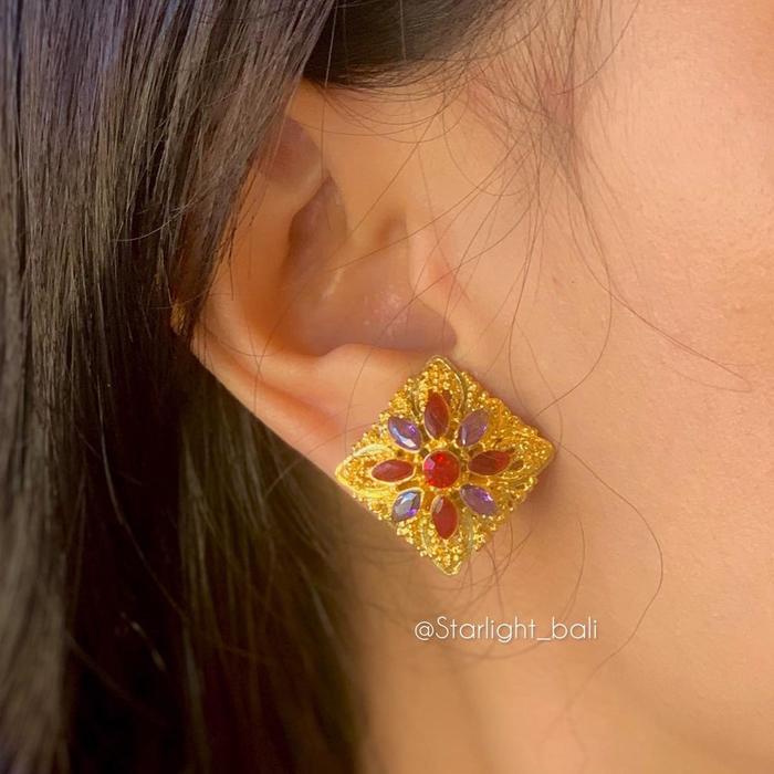 STARLIGHT BALI - Anting Alpaka Padi Wajik permata sircon / anting wanita / anting alpaka bali /