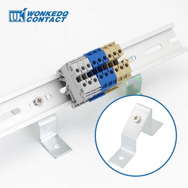 10Pcs TSTW Steel Din Rail Holder Mounting Bracket Assemble Wire Electrical Connector din