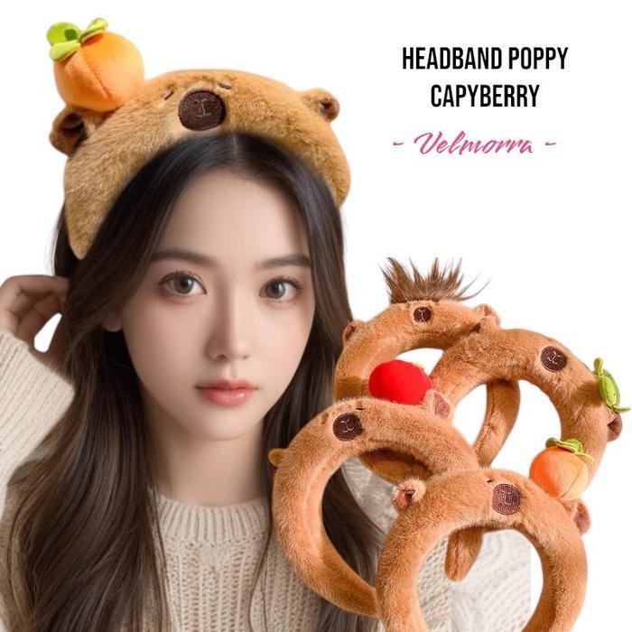 [VELMORRA] Headband Poppy Capyberry Bando Korea Bendo Lucu Boneka Premium Hadiah Anak