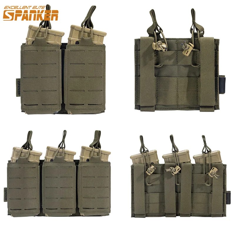 500D Tactical Magazine Pouch Double/Triple Mag Pouch Hunting Airsoft AK 7.62/5.56mm M4 Ar Rifle