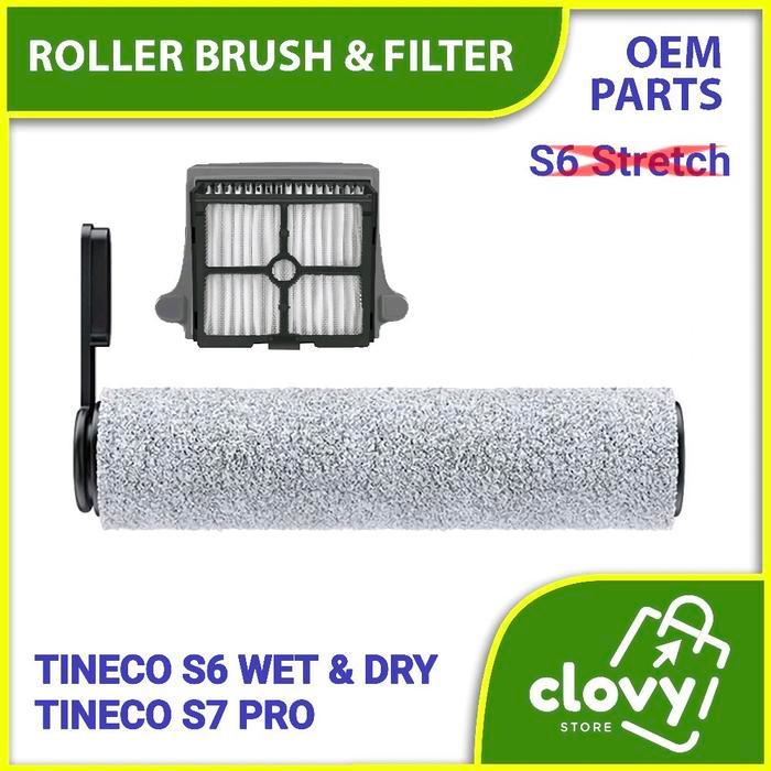 TERLARIS Roller Brush & Hepa Filter for Tineco Floor One S6 Wet Dry, S7 Pro accessories parts vacuum