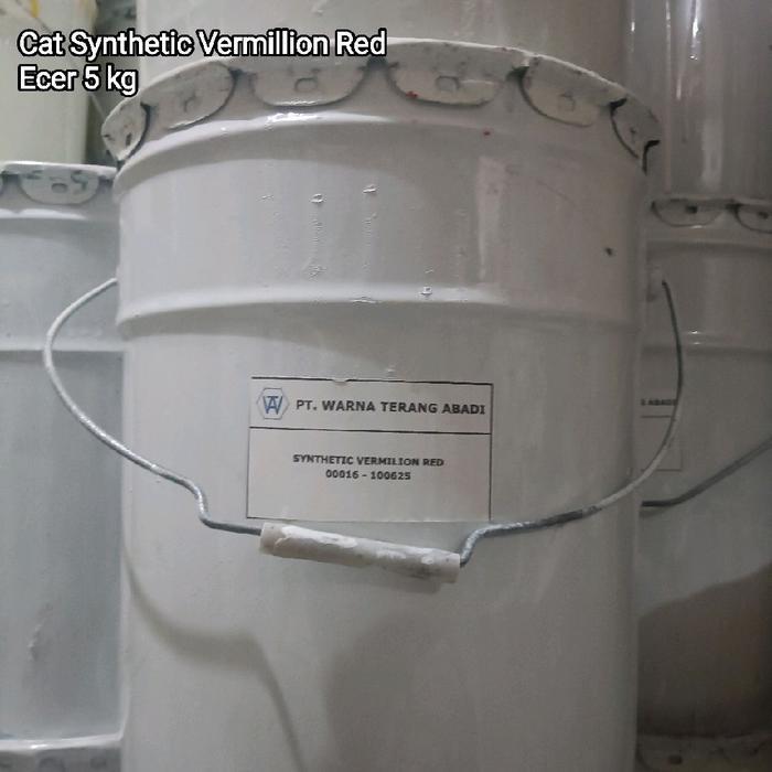Cat Synthetic / Cat Minyak Warna Vermillion Red Ecer 5Kg - Cat Besi Dan Kayu
