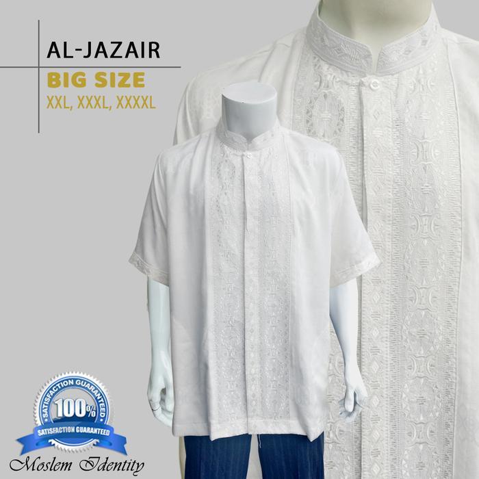 Baju Koko Pria Lengan Pendek Jumbo Putih