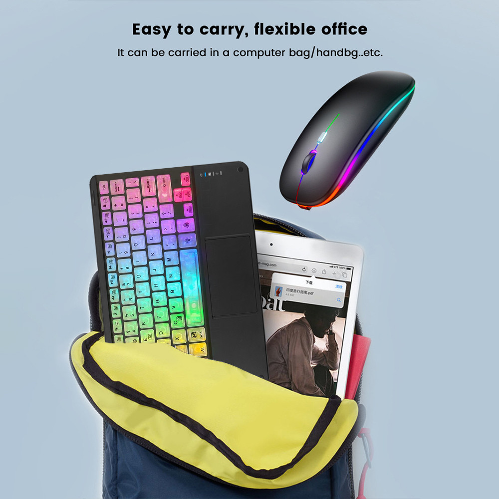 Wireless Backlight Keyboard And Mouse With Touchpad For Apple Huawei Samsung Xiaomi Rechargeable