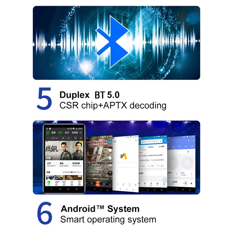 WiFi MP3 Player Bluetooth 5.0 MP4 MP5 Player 4.0 "Full Touch Screen Android 8.1 Smart System with