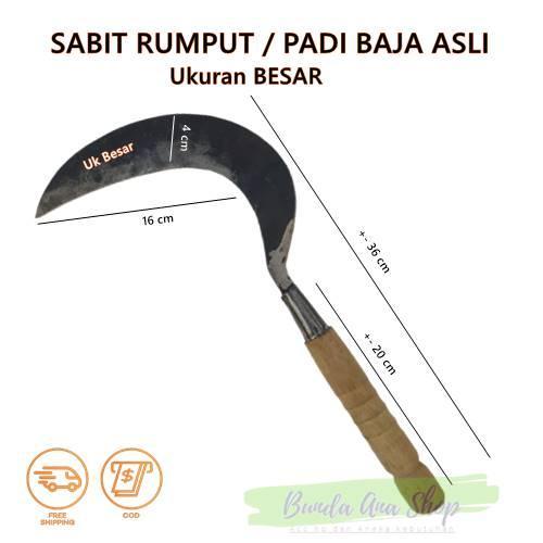 "New" Sabit Panen Padi/ Arit baja Super Sabit Rumput - Alat berkebun baja as