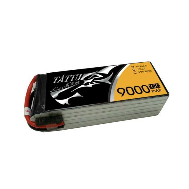 BATTERY LIPO baterai lipo TATTU 9000mah 6 Cells 22.2v 199.8wh 25c