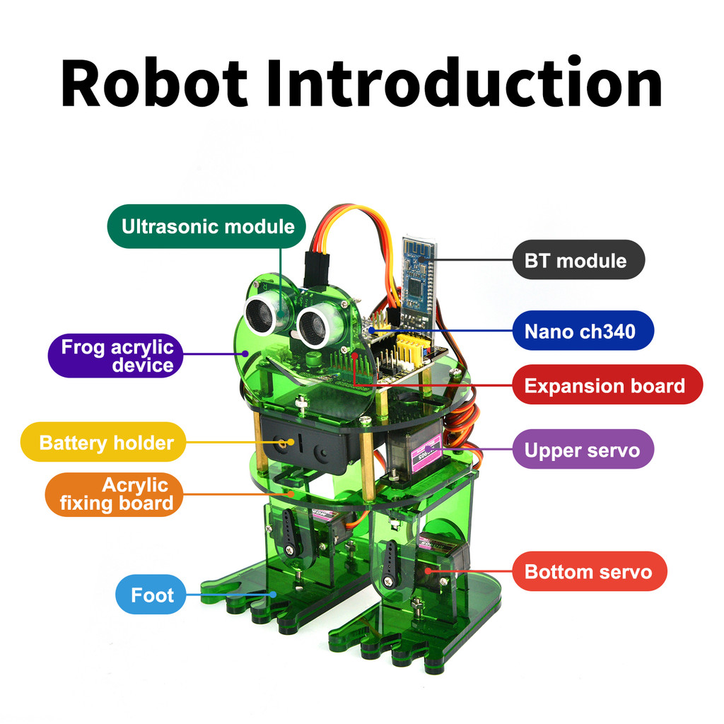 Keyestudio Frog Robot Car Kit For Arduino Robot Compatible With Arduino Nano Suporting Mixly Blocks