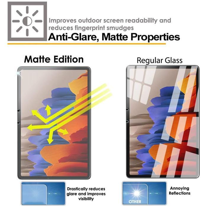 ( MATTE TEMPERED GLASS ) Samsung Galaxy Tab S7 S7+ Plus FE Tablet 11 12.4 Inch Wifi LTE 5g Screen